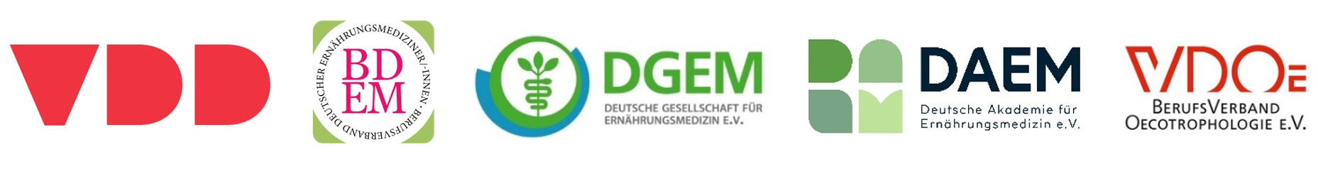 Logos der teilnehmenden Gesellschaften: BDEM, DGEM, DAEM und VDOe